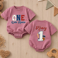 Personalized First Birthday Baseball Romper for Boys Custom One Little Rookie Cake Smash Outfit Soft Cotton Seasonal