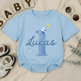 Personalized First Birthday Boy Bubble Romper Custom Baby Bodysuit for 1st Cake Smash Soft Cotton Seasonally Suitable