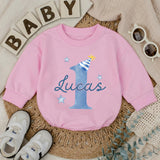 Personalized First Birthday Boy Bubble Romper Custom Baby Bodysuit for 1st Cake Smash Soft Cotton Seasonally Suitable
