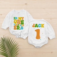 Personalized First Birthday Boy Outfit Custom Romper with Bright Colorful Text and Graphics for Toddler 1st Celebration Soft Cotton Summer Wear