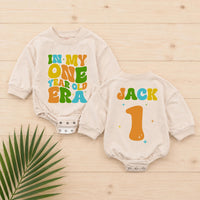 Personalized First Birthday Boy Outfit Custom Romper with Bright Colorful Text and Graphics for Toddler 1st Celebration Soft Cotton Summer Wear