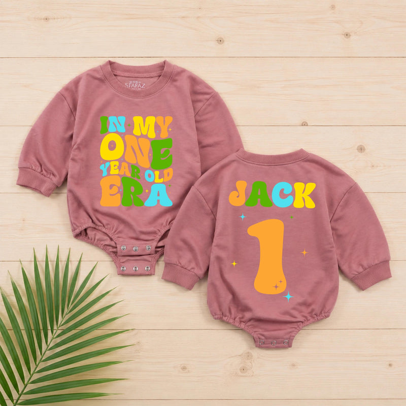 Personalized First Birthday Boy Outfit Custom Romper with Bright Colorful Text and Graphics for Toddler 1st Celebration Soft Cotton Summer Wear