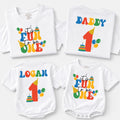 Personalized First Birthday Family Matching Outfit for Baby Toddler Kids and Adults Soft Cotton Tee Romper Set Celebration Gift