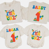 Personalized First Birthday Family Matching Outfit for Baby Toddler Kids and Adults Soft Cotton Tee Romper Set Celebration Gift