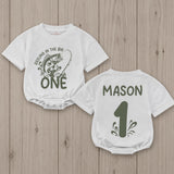 Personalized First Birthday Fishing Outfit Baby Romper Reeling in the Big One Bodysuit Soft Cotton One Year Old Boy or Girl Gift