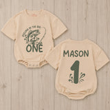 Personalized First Birthday Fishing Outfit Baby Romper Reeling in the Big One Bodysuit Soft Cotton One Year Old Boy or Girl Gift
