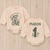 Personalized First Birthday Fishing Outfit Baby Romper Reeling in the Big One Bodysuit Soft Cotton One Year Old Boy or Girl Gift