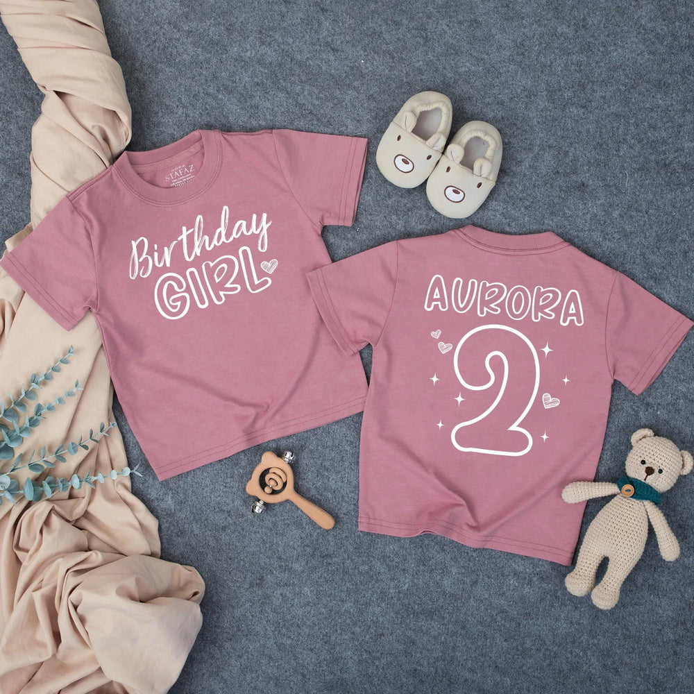 Personalized First Birthday Girl Outfit Bubble Romper with Pastel Design Custom Toddler T-shirt or Kids Party Clothes for Special Day