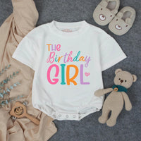 Personalized First Birthday Girl Outfit with Family Matching Shirts Vibrant Typography Custom Names Soft Cotton Baby Toddler Party Clothes