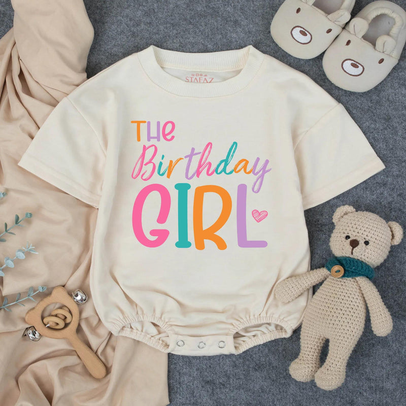 Personalized First Birthday Girl Outfit with Family Matching Shirts Vibrant Typography Custom Names Soft Cotton Baby Toddler Party Clothes