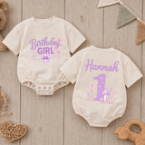 Personalized First Birthday Girl Romper with Fairy Theme Custom Name Cake Smash Outfit for Toddler Baby Girl Soft Cotton