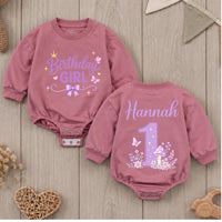 Personalized First Birthday Girl Romper with Fairy Theme Custom Name Cake Smash Outfit for Toddler Baby Girl Soft Cotton