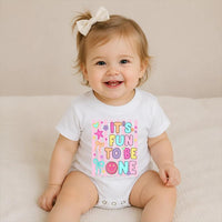 Personalized First Birthday Girl T-Shirt and Romper Set Custom It's Fun to Be One Cute Family Matching Outfits for Baby Toddler and Mom