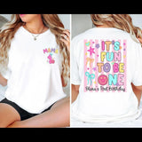 Personalized First Birthday Girl T-Shirt and Romper Set Custom It's Fun to Be One Cute Family Matching Outfits for Baby Toddler and Mom