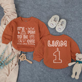 Personalized First Birthday Outfit for Baby Boy Liam, Fun to Be One Romper with Colorful Party Graphics, Cake Smash Celebration Outfit