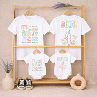 Personalized First Birthday Shirts for Family, Fun It's Fun to Be One Party Tees with Name, Toddler Boy Girl Outfit, Colorful Design
