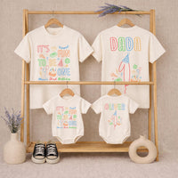 Personalized First Birthday Shirts for Family, Fun It's Fun to Be One Party Tees with Name, Toddler Boy Girl Outfit, Colorful Design