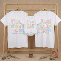 Personalized First Birthday Shirts for Family, Fun It's Fun to Be One Party Tees with Name, Toddler Boy Girl Outfit, Colorful Design