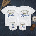 Personalized O-Fish-Ally One Family Shirts Fishing First Birthday Outfit Custom Toddler Romper Baby Boy Girl Party Gift Matching Tees