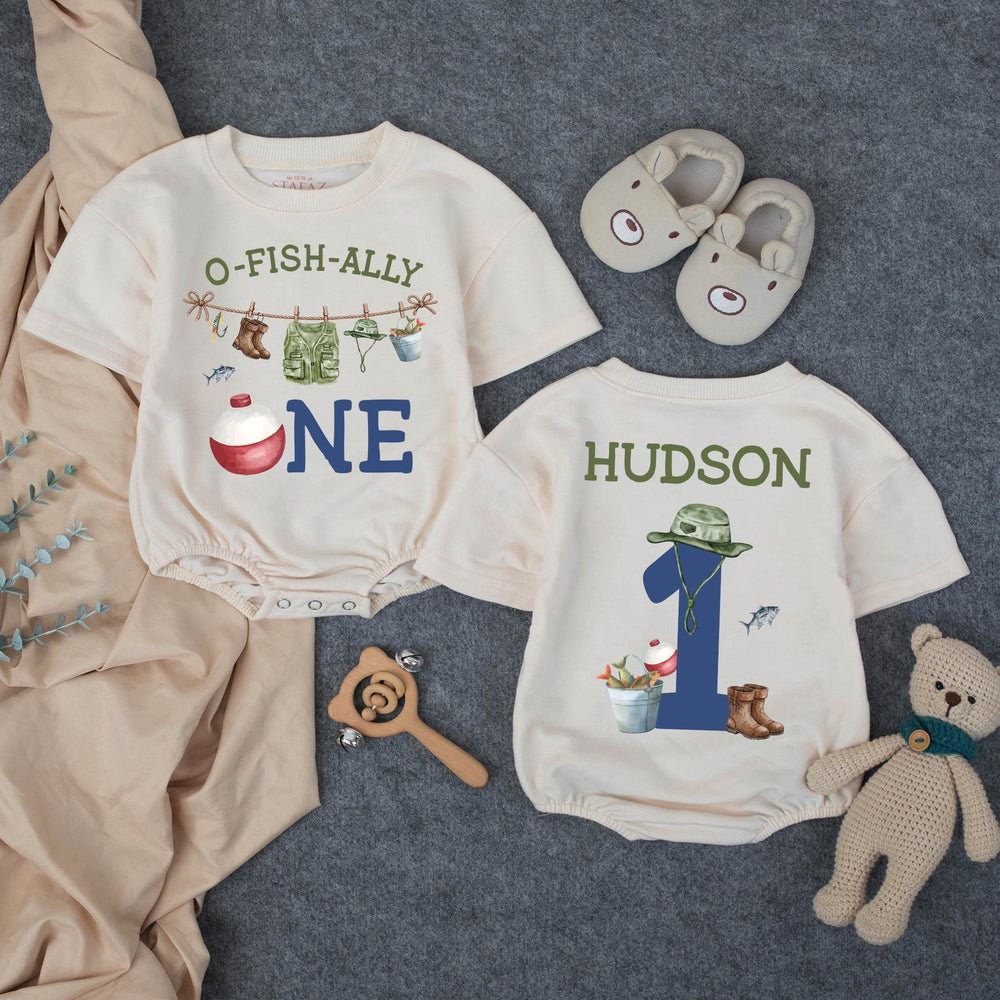 Personalized O-Fish-Ally One Family Shirts Fishing First Birthday Outfit Custom Toddler Romper Baby Boy Girl Party Gift Matching Tees