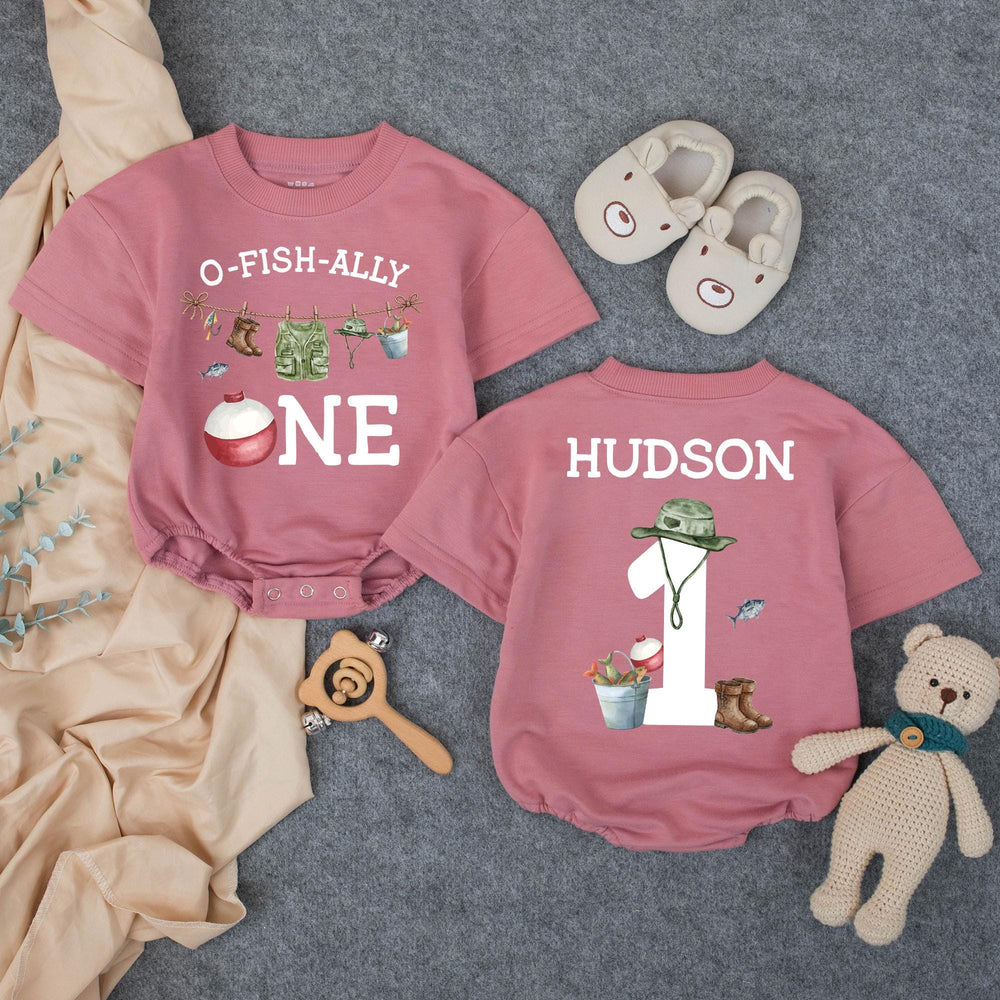 Personalized O-Fish-Ally One Family Shirts Fishing First Birthday Outfit Custom Toddler Romper Baby Boy Girl Party Gift Matching Tees
