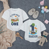 Personalized O-Fish-Ally One First Birthday Romper Baby Outfit, Fishing Theme Bodysuit for Toddler Boys, Soft Cotton Celebration Clothes