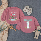 Personalized O-Fish-Ally One Fishing Birthday Romper for Baby Boy, Custom Name First Birthday Outfit with Bobber and Gear Illustration