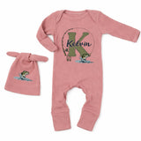 Personalized Fishing Baby Bodysuit & Hat Set with Custom Name, Soft Cotton Outfit for Baby Boys, Perfect for Newborn Gifts & Milestone Photos