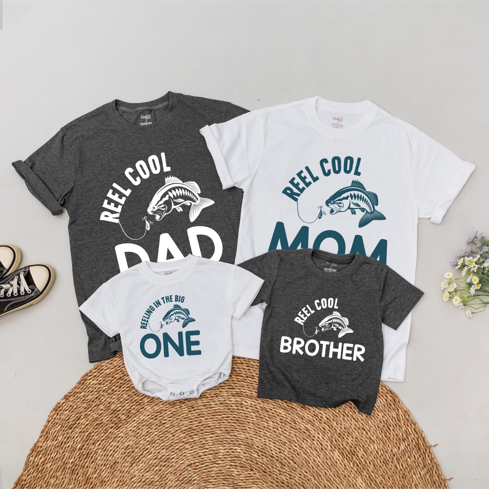 Personalized Fishing Birthday Romper for Baby Boy 1st Celebration Outfit with Rustic Bass Design Matching Family Look