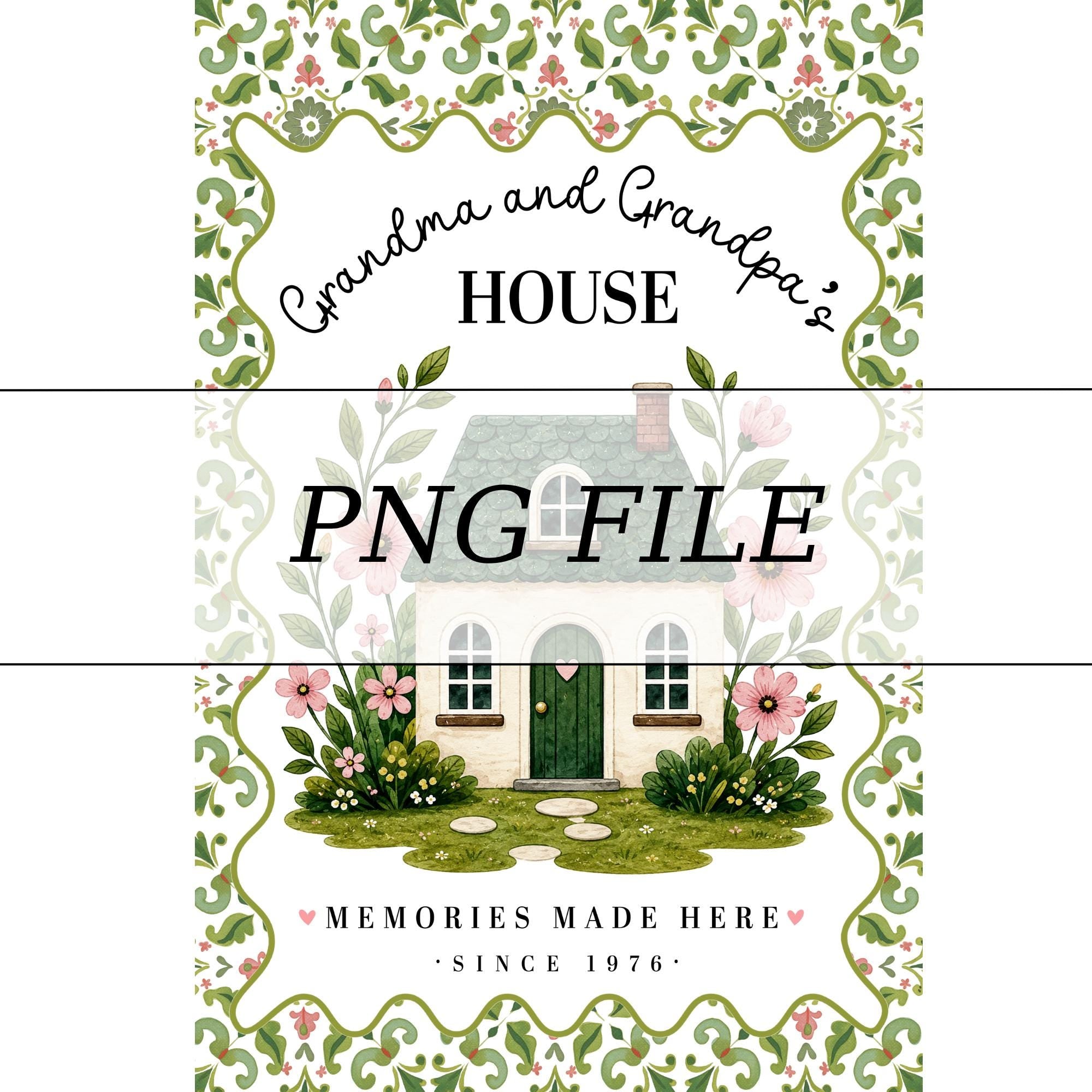 Personalized Floral Garden Flag for Grandma and Grandpa Whimsical Cottage Banner Custom Outdoor Yard Decor Gift with Vintage Pink Design