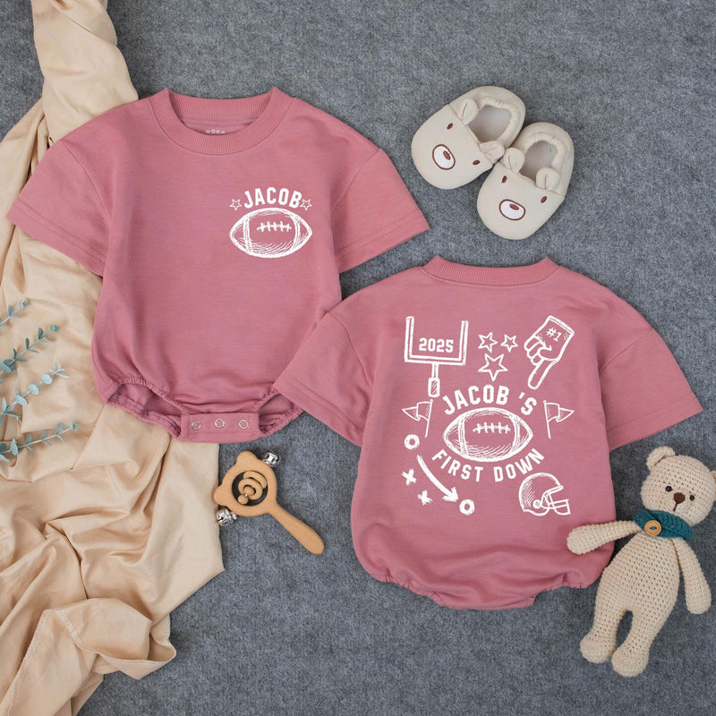Personalized Football First Birthday Outfit for Boys Custom Family Matching Shirts Comfortable Cake Smash Party Clothes