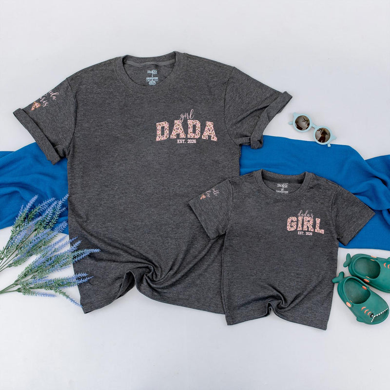Personalized Girl Dada and Dada's Girl Matching Shirts Est. 2026 Custom Father Daughter Outfit First Father’s Day Gift Trendy Leopard Print
