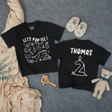 Personalized Golf Birthday Shirt Let's Par-Tee with Name and Age Candle Graphic for Toddler Boy 2nd Birthday Party Outfit Soft Cotton Design