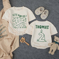 Personalized Golf Birthday Shirt Let's Par-Tee with Name and Age Candle Graphic for Toddler Boy 2nd Birthday Party Outfit Soft Cotton Design