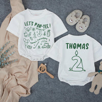 Personalized Golf Birthday Shirt Let's Par-Tee with Name and Age Candle Graphic for Toddler Boy 2nd Birthday Party Outfit Soft Cotton Design