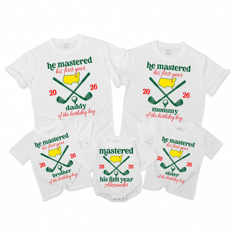 Personalized Golf First Birthday Matching Family Shirts Custom Alexander Outfit Mommy Daddy Sibling Tees Infant Romper 2026 Design