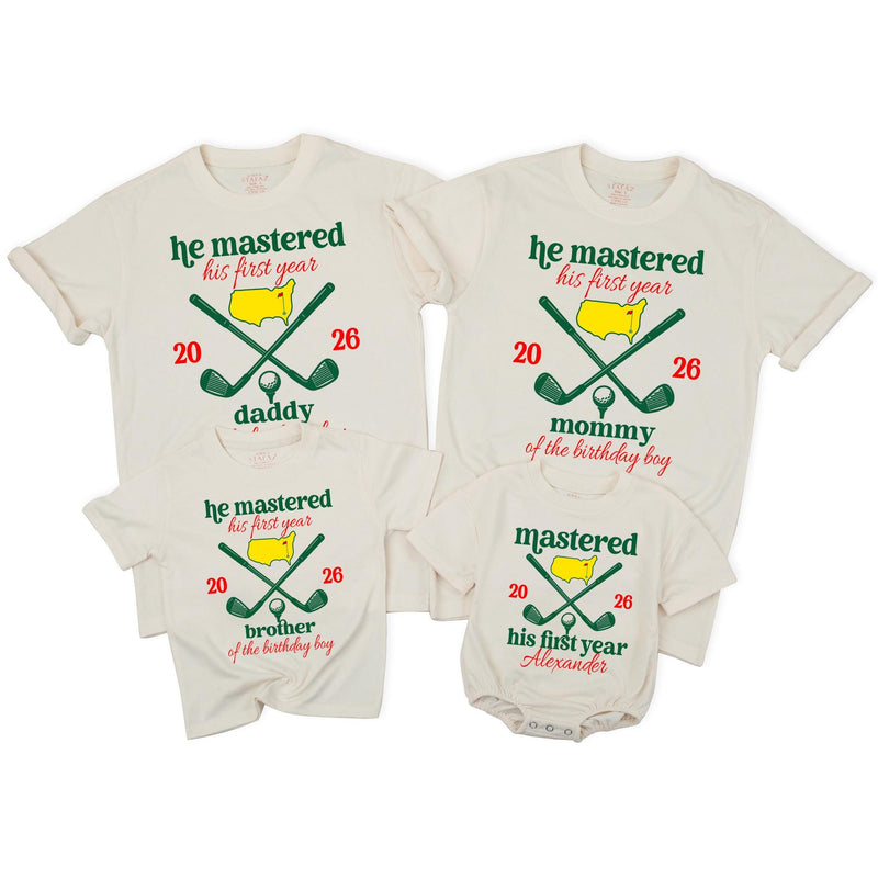 Personalized Golf First Birthday Matching Family Shirts Custom Alexander Outfit Mommy Daddy Sibling Tees Infant Romper 2026 Design