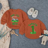 Personalized Golf First Birthday Outfit for Baby Boy with Green and Blue Design, Par-Tee Boy Romper or Hole in One Cake Smash Outfit