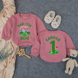 Personalized Golf First Birthday Outfit for Baby Boy with Green and Blue Design, Par-Tee Boy Romper or Hole in One Cake Smash Outfit