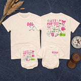 Personalized Golf First Birthday Shirts for Family Hole in One Matching Outfits Pink and Green 1st Birthday Girl Party Clothes