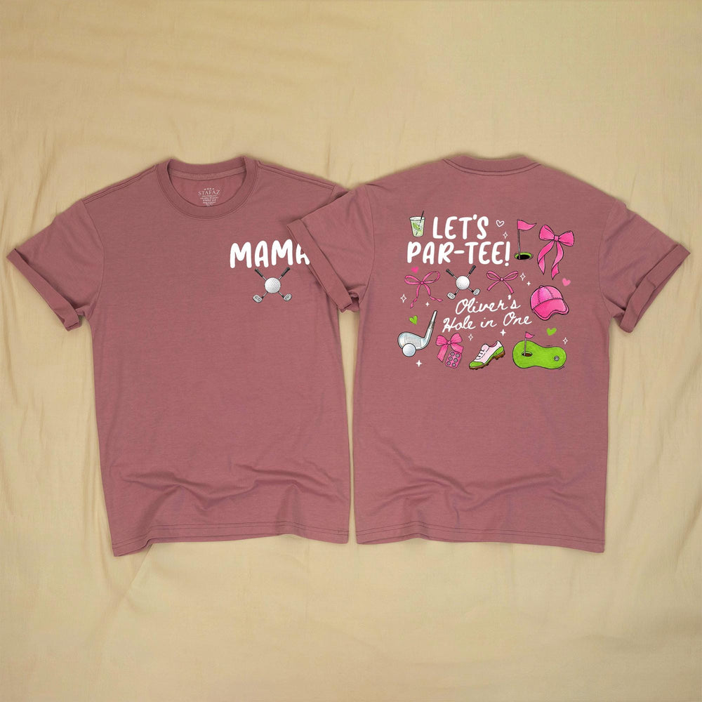 Personalized Golf First Birthday Shirts for Family Hole in One Matching Outfits Pink and Green 1st Birthday Girl Party Clothes