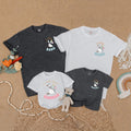 Personalized Goose Family Matching Shirts Fun Birthday Outfit for Baby Toddler Party with Soft Pastel Balloons and Custom Names