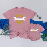Personalized Grandpa Baby Matching Shirts with Wrench Gear Artwork, Grandpa’s Little Helper Romper, Soft Cotton Baby Gift for First Grandson