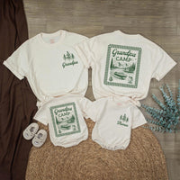 Personalized Grandpa Camp Baby Romper with Custom Name, Soft Long Sleeve Cotton Outfit for Newborns & Toddlers, Matching Family Gift