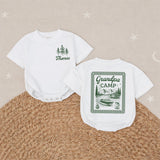 Personalized Grandpa Camp Baby Romper with Custom Name, Soft Long Sleeve Cotton Outfit for Newborns & Toddlers, Matching Family Gift