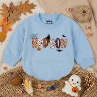 Personalized Halloween Baby Boy Romper with Name Ghost Bat Pumpkin Design Toddler First Halloween Outfit Soft Cotton Spooky Gift