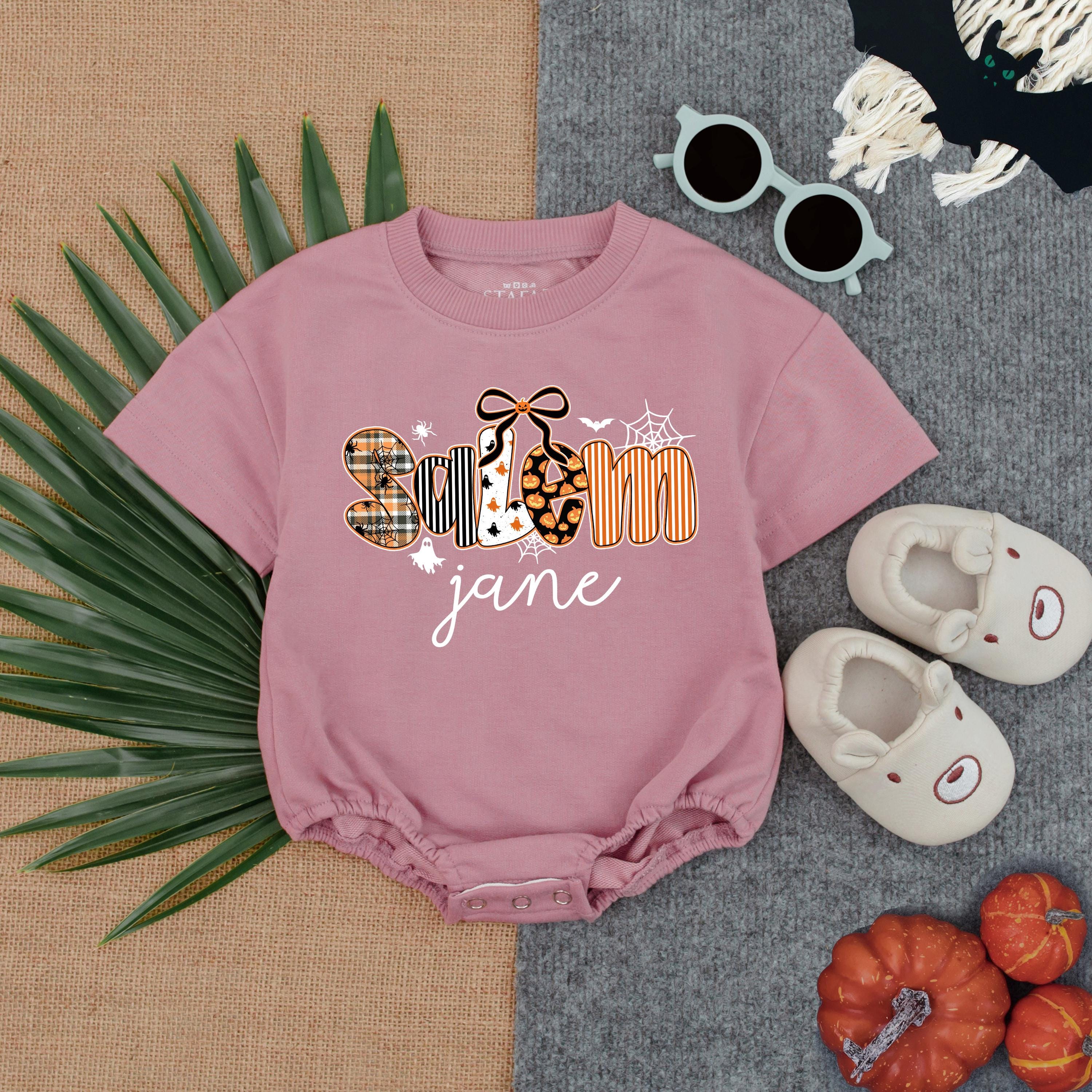 Personalized Halloween Baby Romper Salem Jane Festive Spooky Girl Outfit Cotton Comfortable Infant First Holiday Gift Custom Name