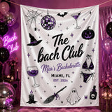 Personalized Halloween Bachelorette Silk Banner with Spooky Bride Theme, Custom Name, Ghost & Witch Motifs, Party Backdrop Decor