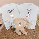 Personalized Halloween Family Matching Tees for Adults and Kids Pumpkin Boo Costume Set Soft Cotton for Fall Season