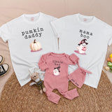 Personalized Halloween Family Matching Tees for Adults and Kids Pumpkin Boo Costume Set Soft Cotton for Fall Season
